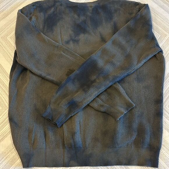 Fate Women’s Distressed Olive Green & Black Tie Dye Sweater - Size S - Picture 6 of 7